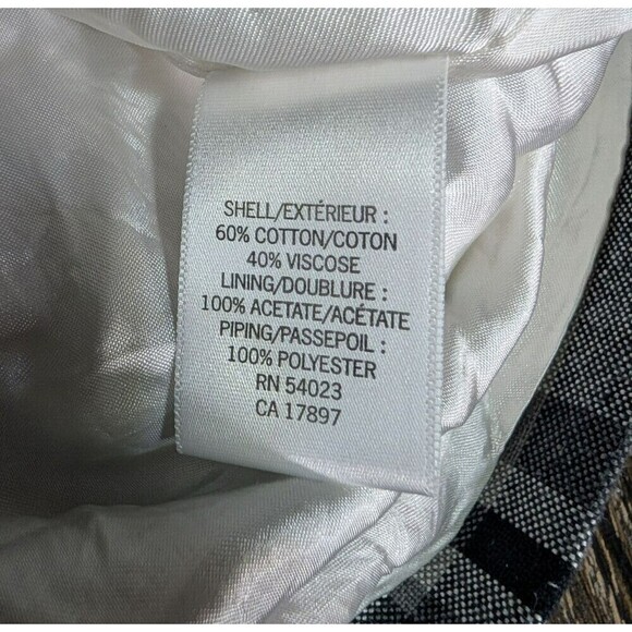 Banana Republic White Plaid Double Breasted Jacket Large Petite - Picture 8 of 9